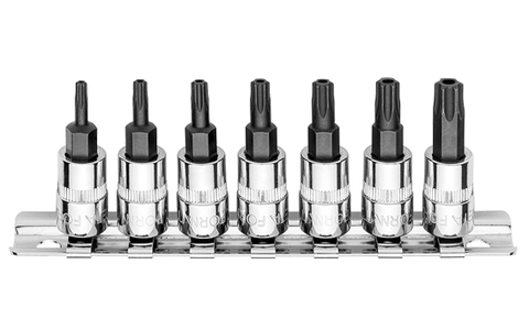 1/4" TORX bitssett, 7 deler