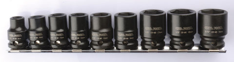 Slagpipesett, 3/8", 9 stk.  korte piper