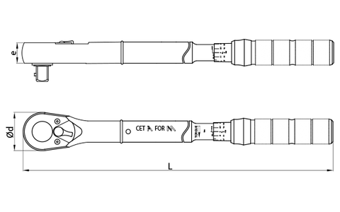 3/4'' Momentnøkkel, 150 - 750 Nm